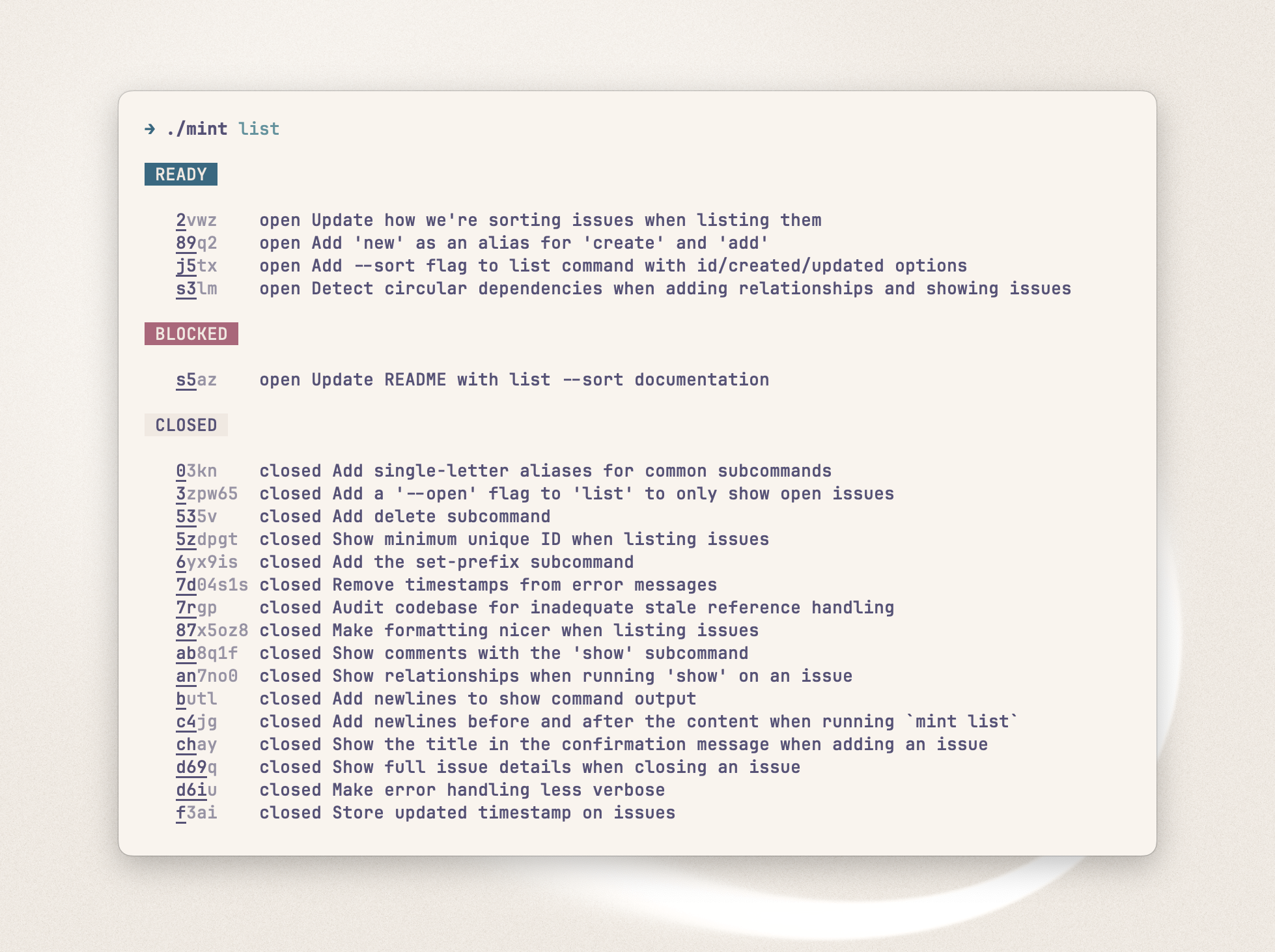 Screenshot of the program in use, in light mode, showing several issues.
